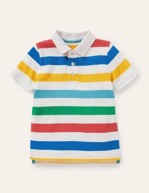 Piqué Polo Shirt-Multi Rainbow Stripe