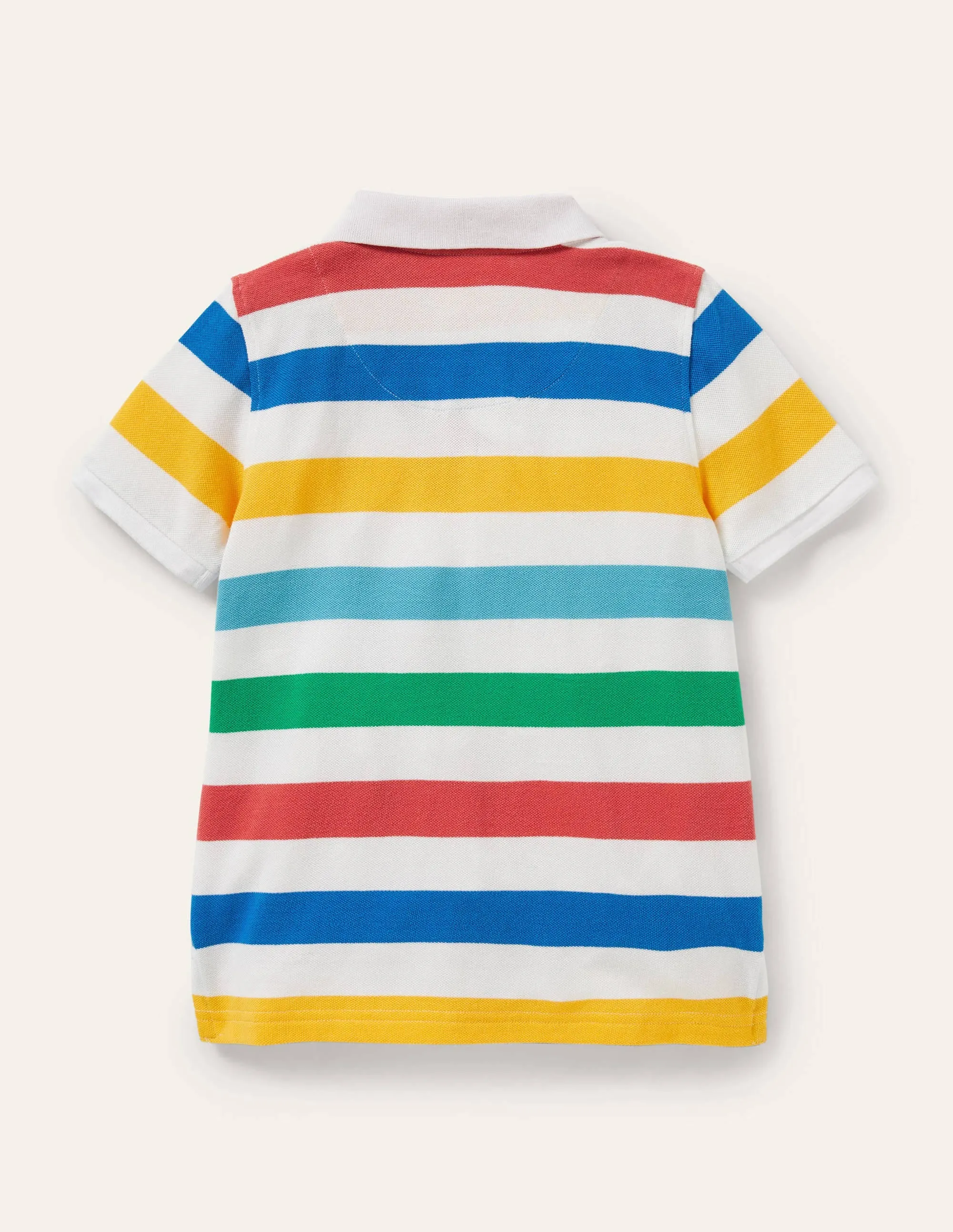 Piqué Polo Shirt-Multi Rainbow Stripe