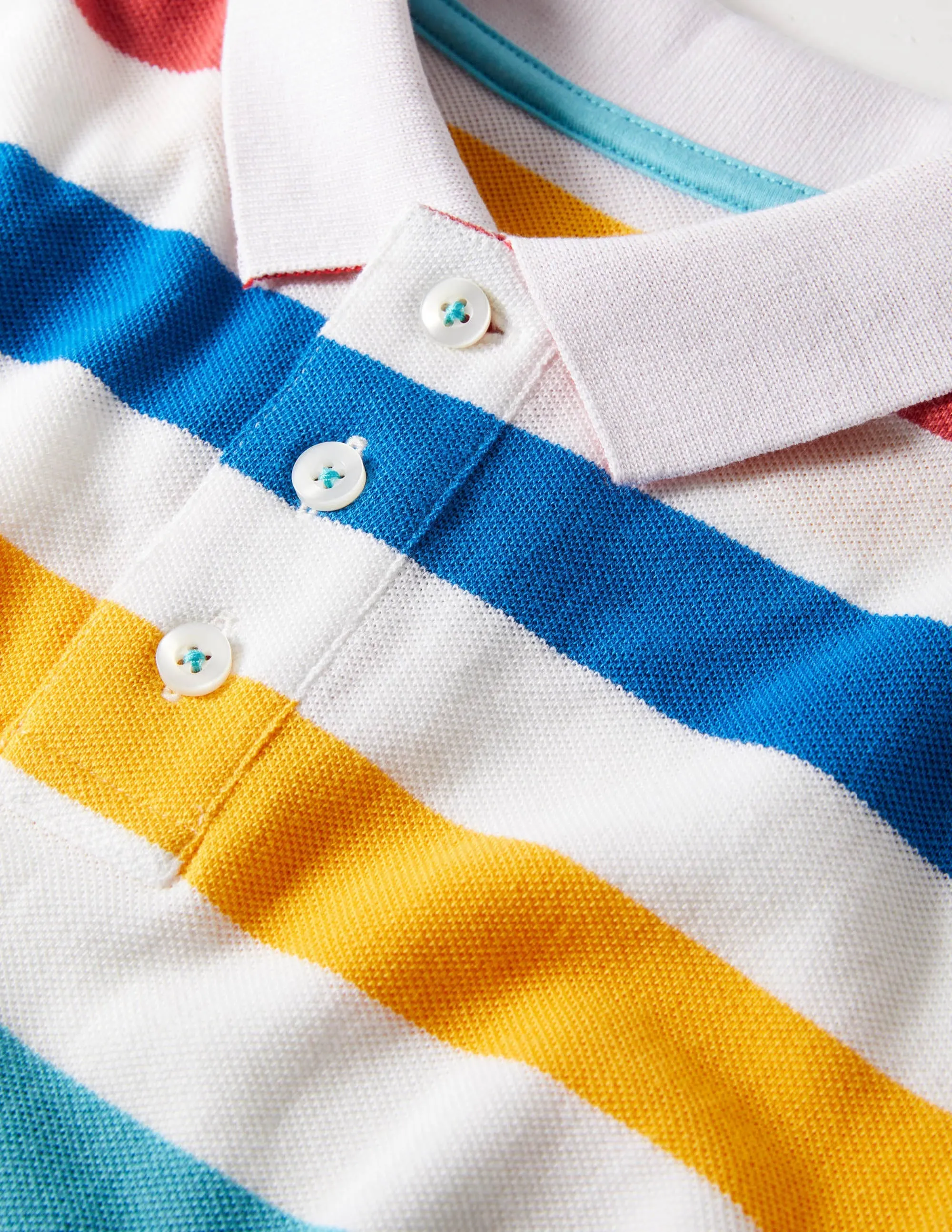 Piqué Polo Shirt-Multi Rainbow Stripe