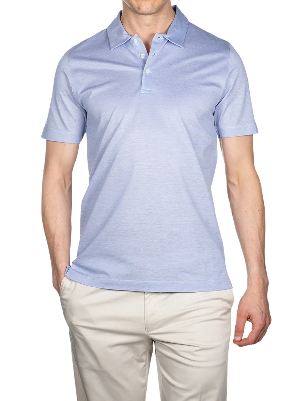 Pique Polo Shirt Light Blue