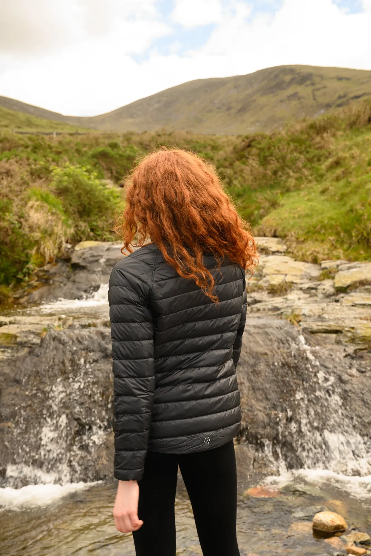 Polar - Packable Women's Down Jacket - Black Teal