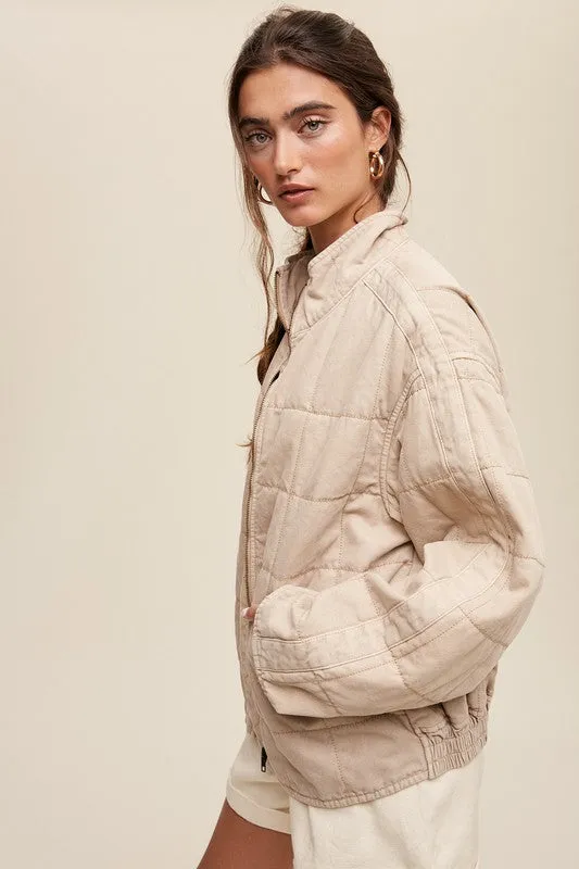 Quilted Denim Twill Jacket