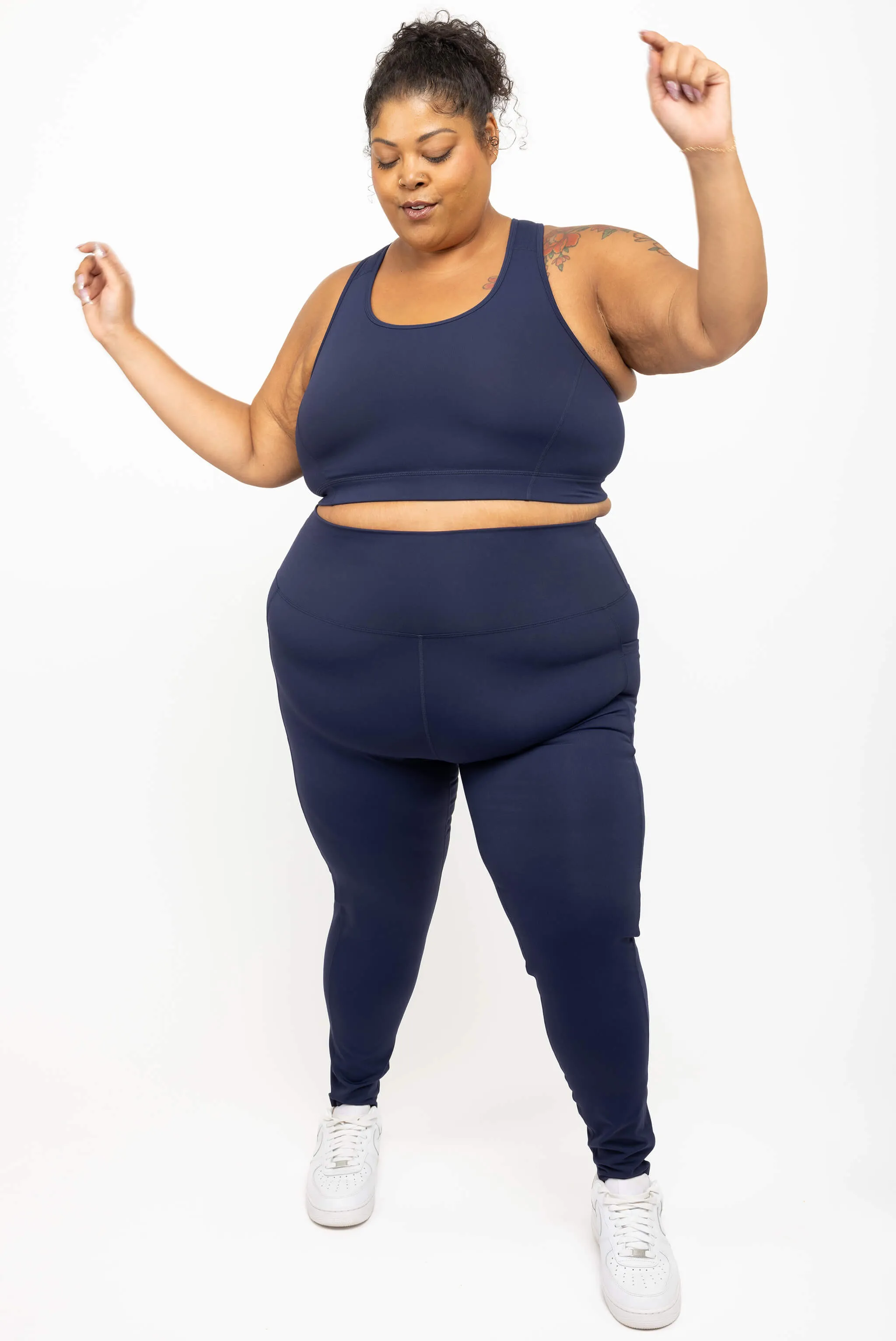Racerback Sports Bra - Navy