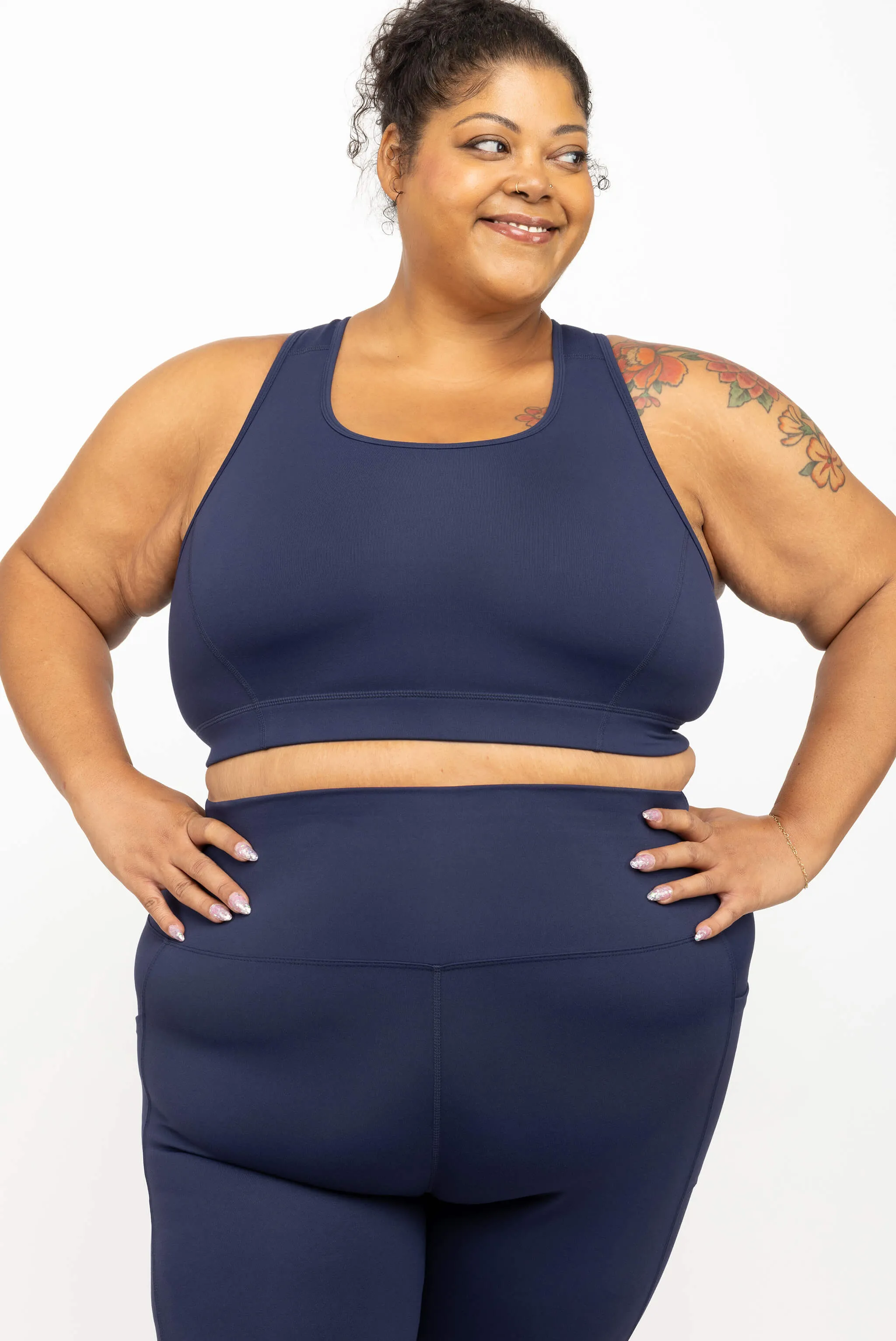 Racerback Sports Bra - Navy