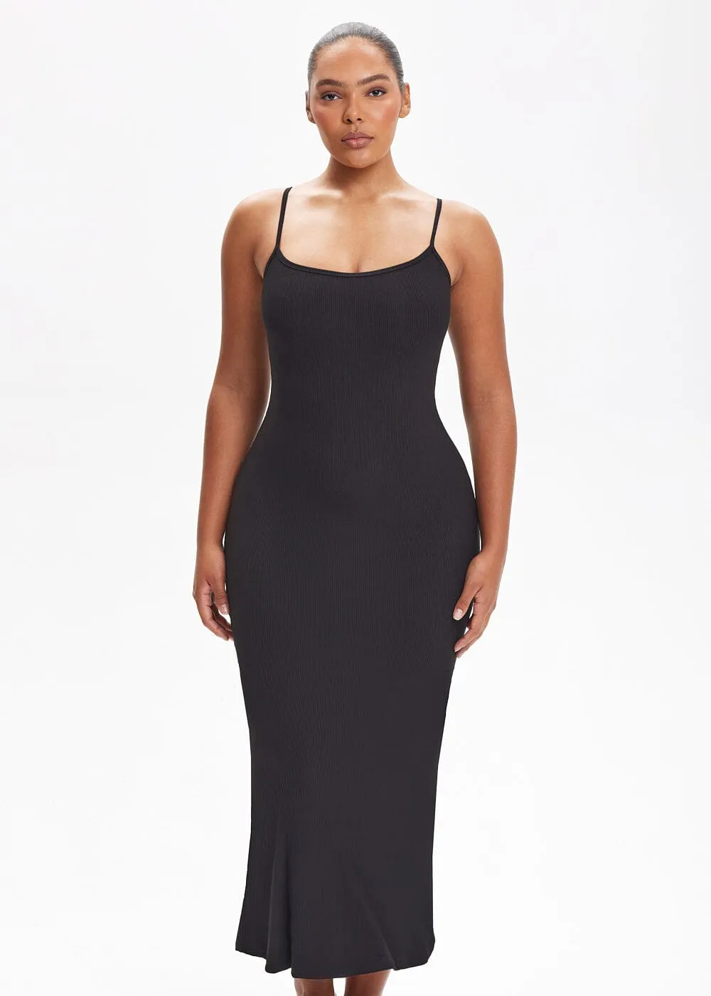 SecretSculpt Spaghetti Strap Midi Dress