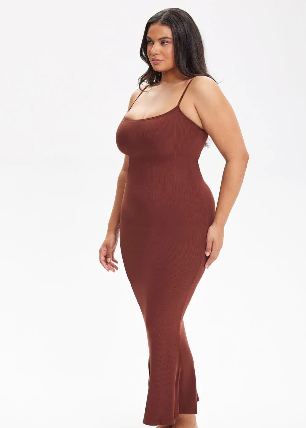 SecretSculpt Spaghetti Strap Midi Dress
