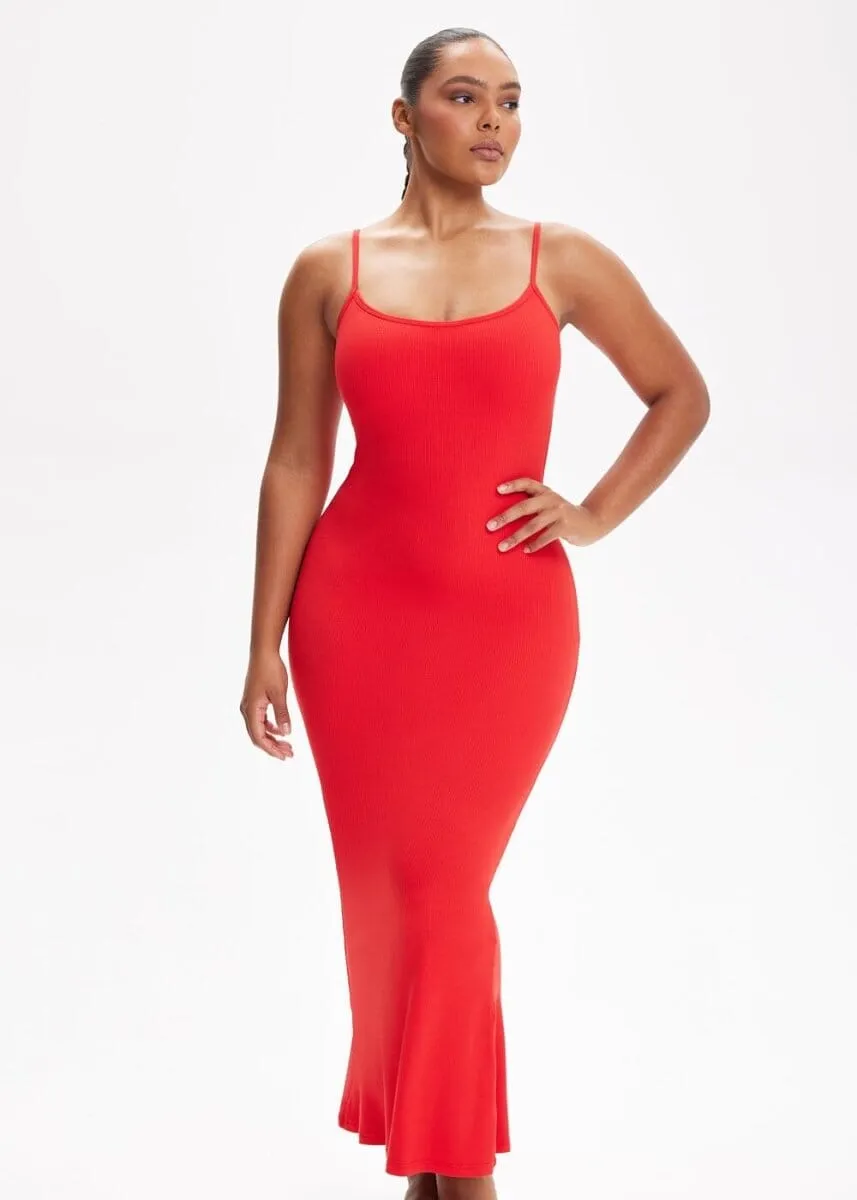 SecretSculpt Spaghetti Strap Midi Dress