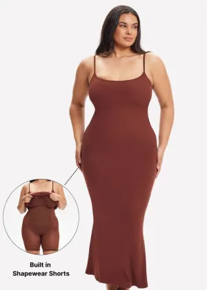 SecretSculpt Spaghetti Strap Midi Dress