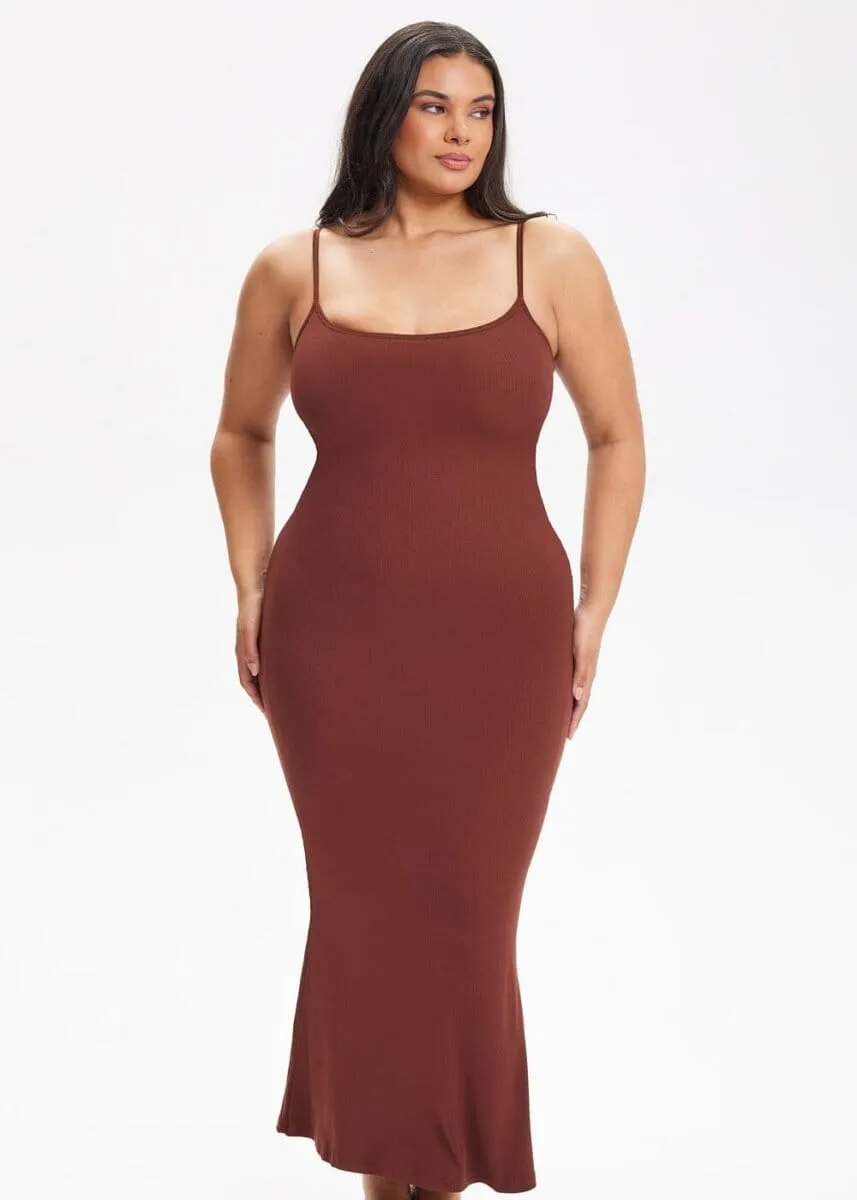 SecretSculpt Spaghetti Strap Midi Dress