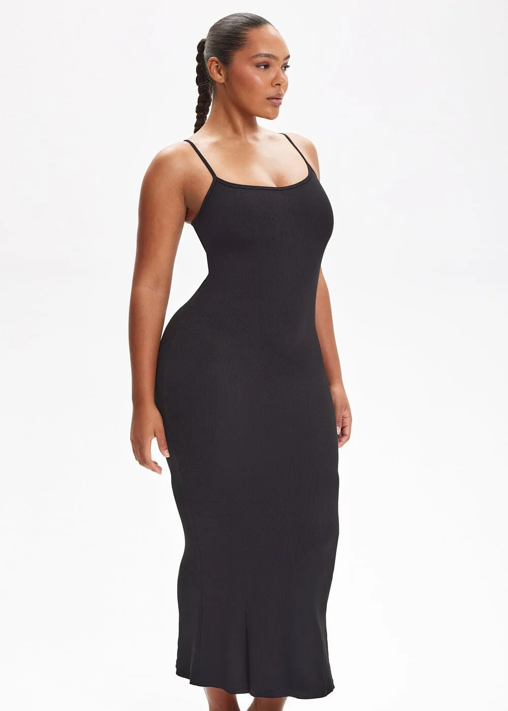 SecretSculpt Spaghetti Strap Midi Dress