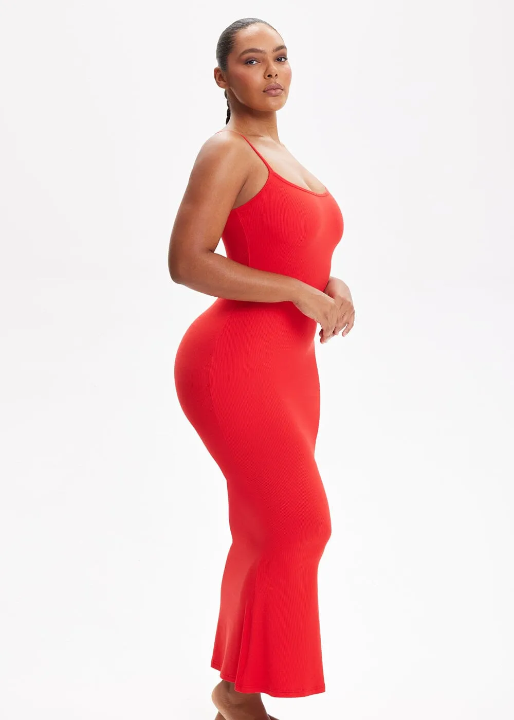SecretSculpt Spaghetti Strap Midi Dress