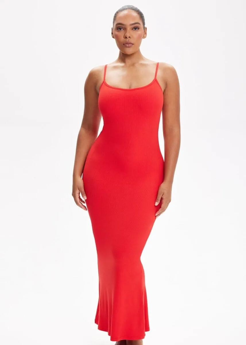 SecretSculpt Spaghetti Strap Midi Dress