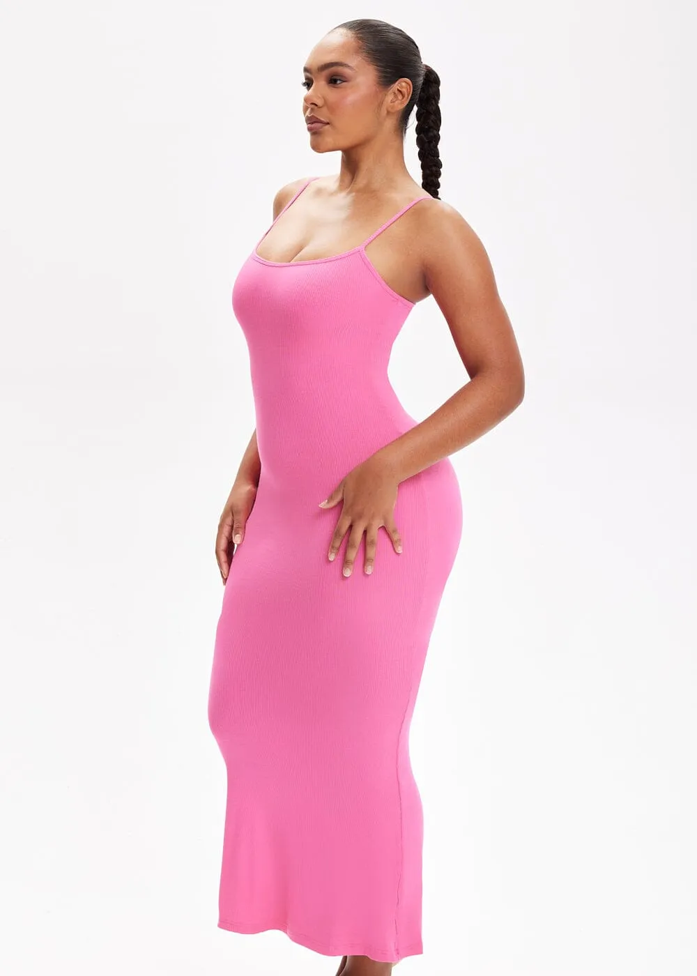 SecretSculpt Spaghetti Strap Midi Dress