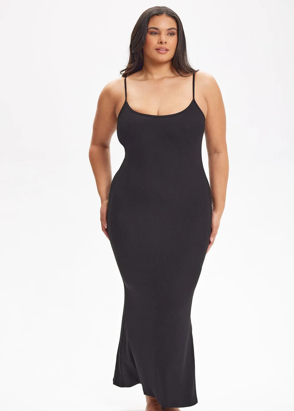 SecretSculpt Spaghetti Strap Midi Dress