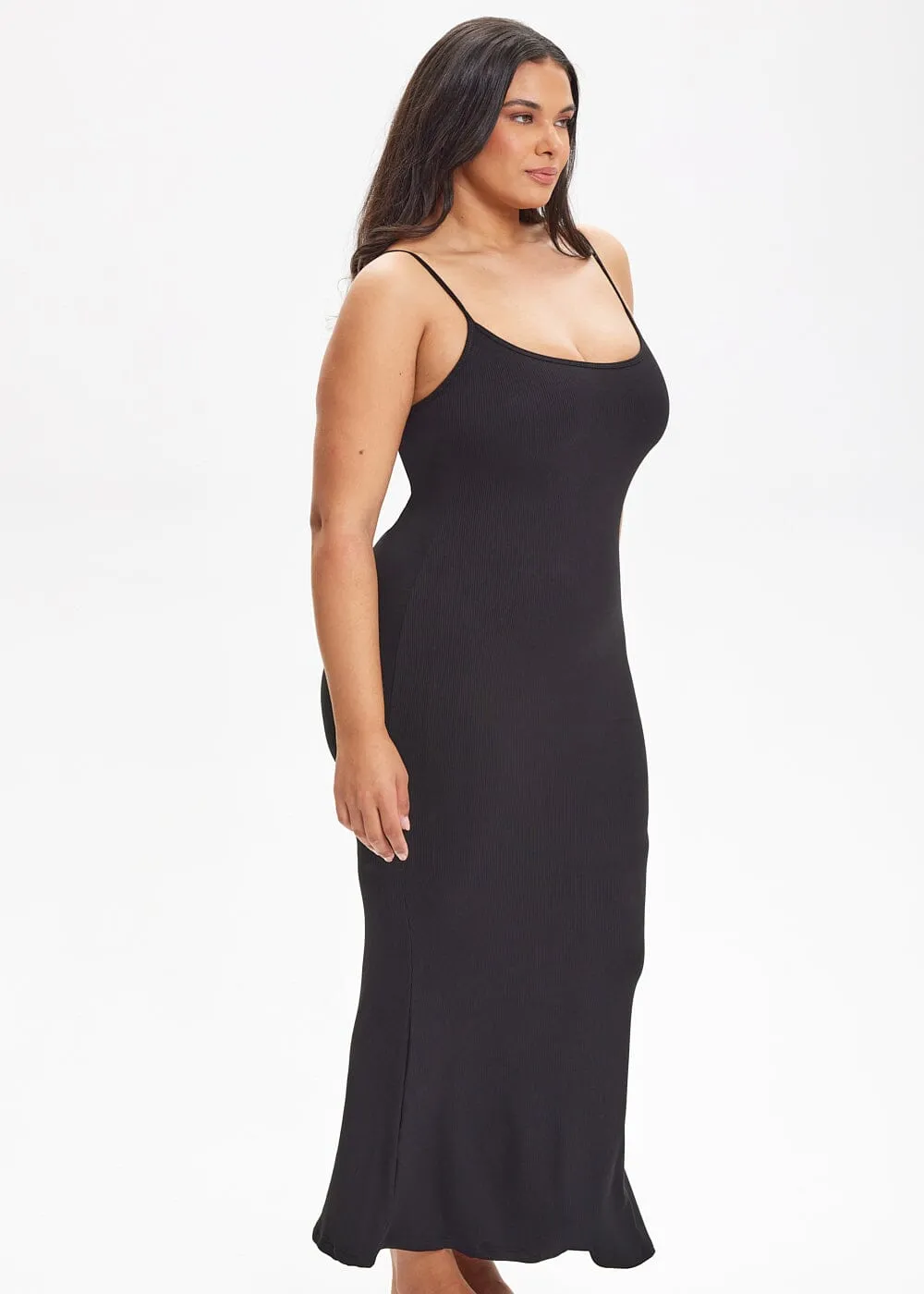 SecretSculpt Spaghetti Strap Midi Dress