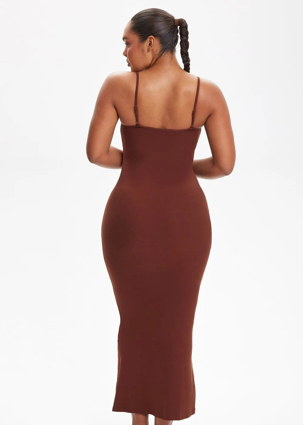 SecretSculpt Spaghetti Strap Midi Dress