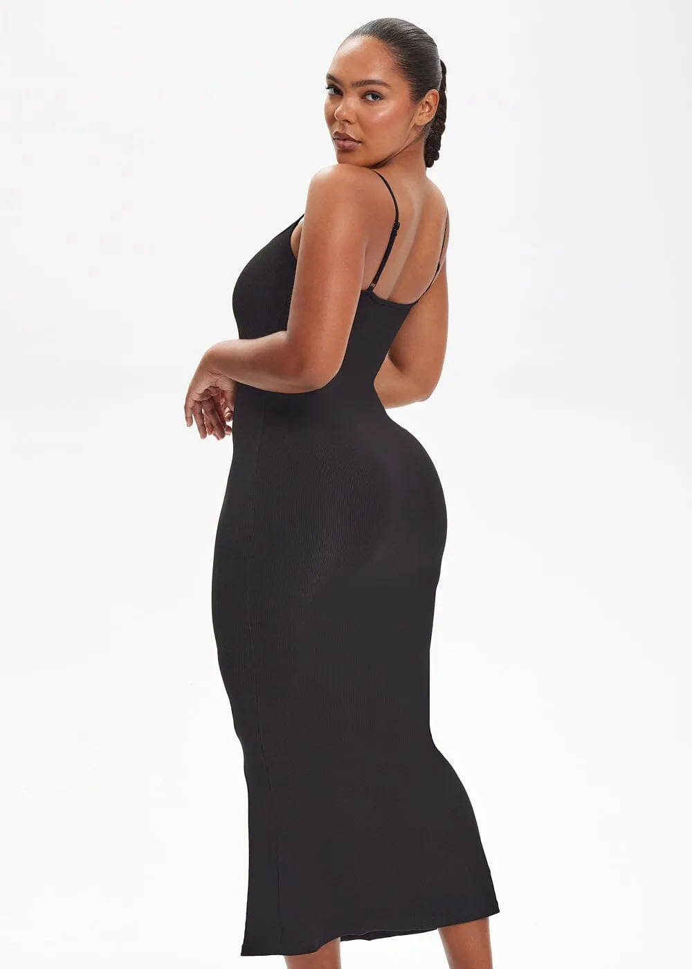SecretSculpt Spaghetti Strap Midi Dress