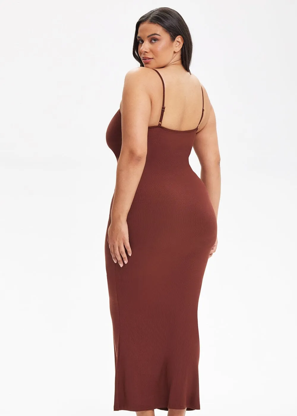 SecretSculpt Spaghetti Strap Midi Dress
