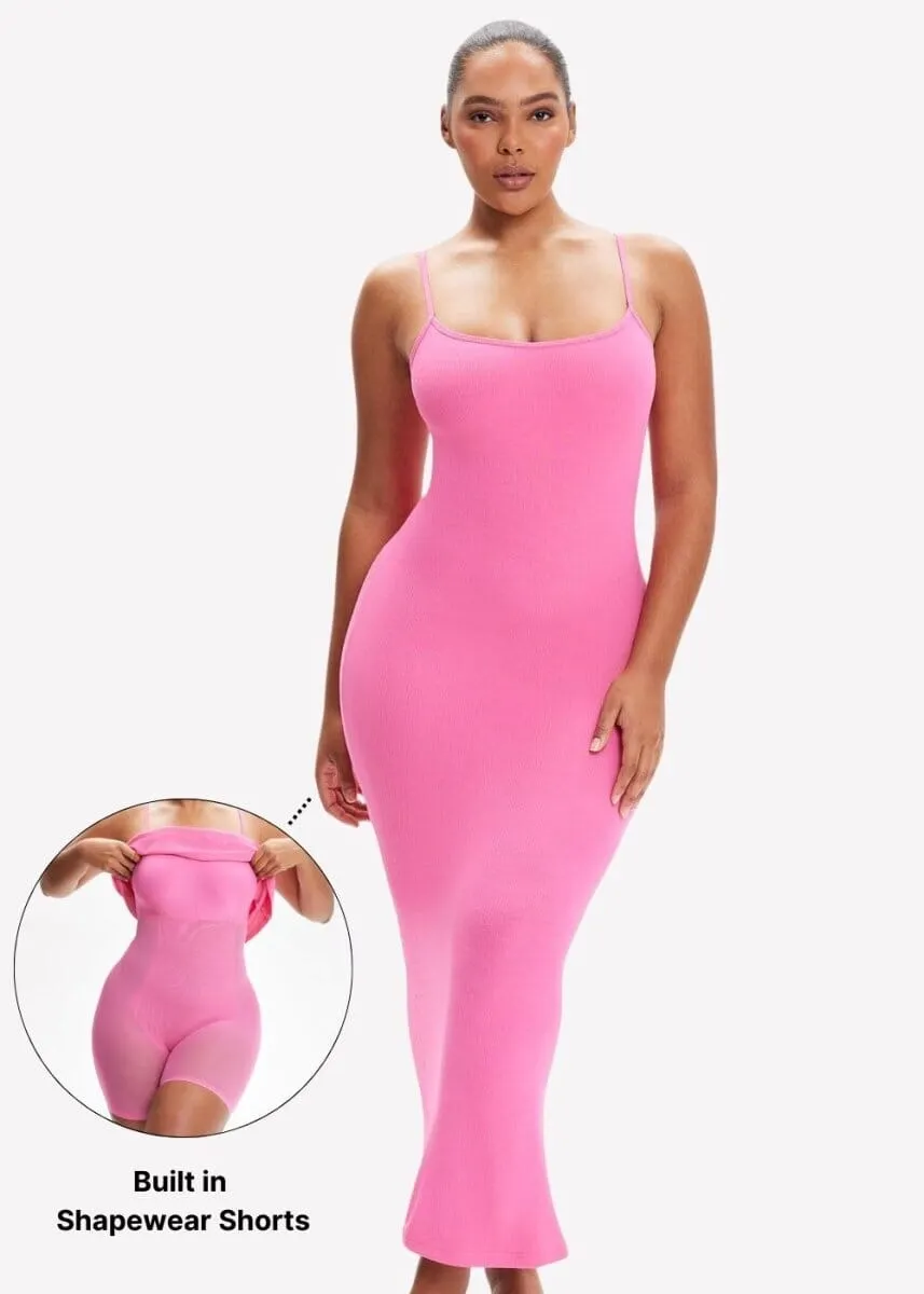 SecretSculpt Spaghetti Strap Midi Dress
