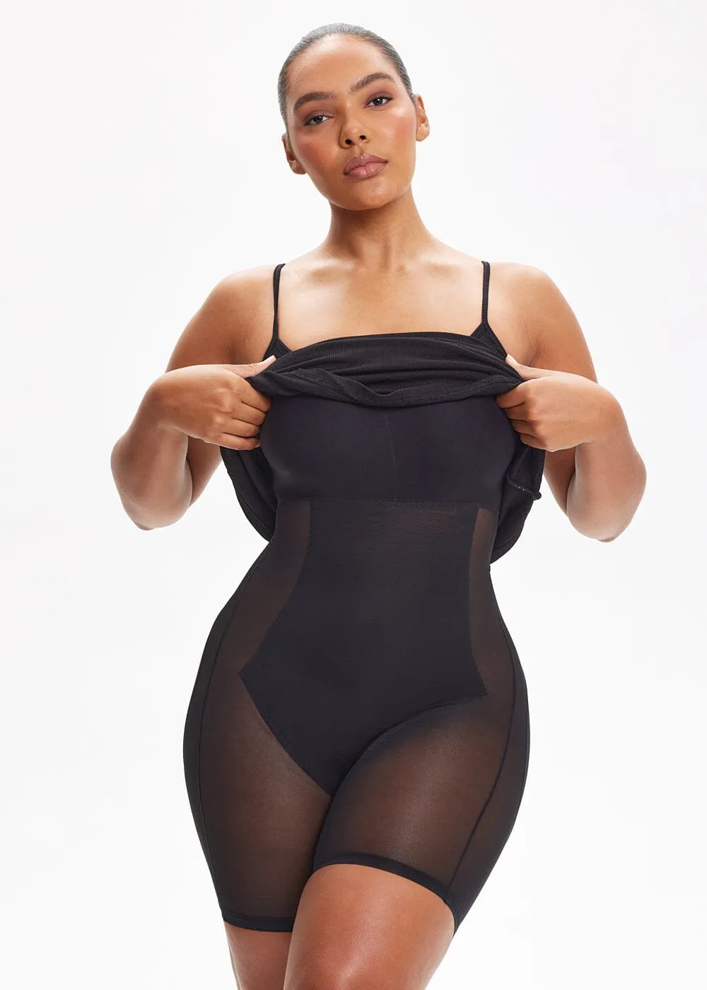 SecretSculpt Spaghetti Strap Midi Dress