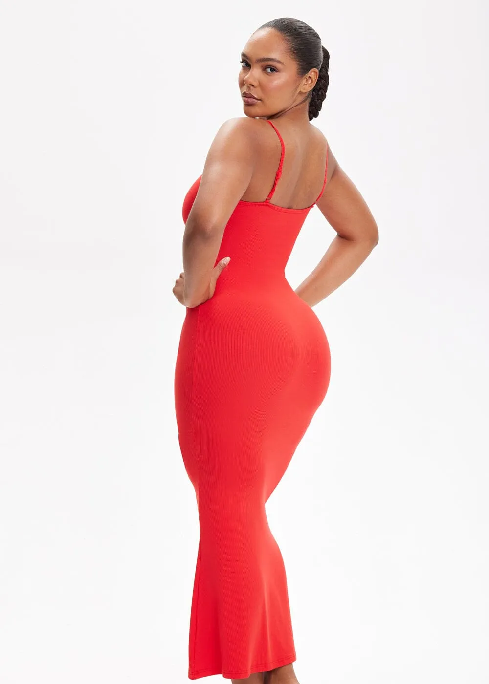 SecretSculpt Spaghetti Strap Midi Dress