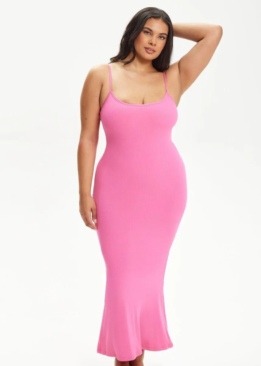 SecretSculpt Spaghetti Strap Midi Dress