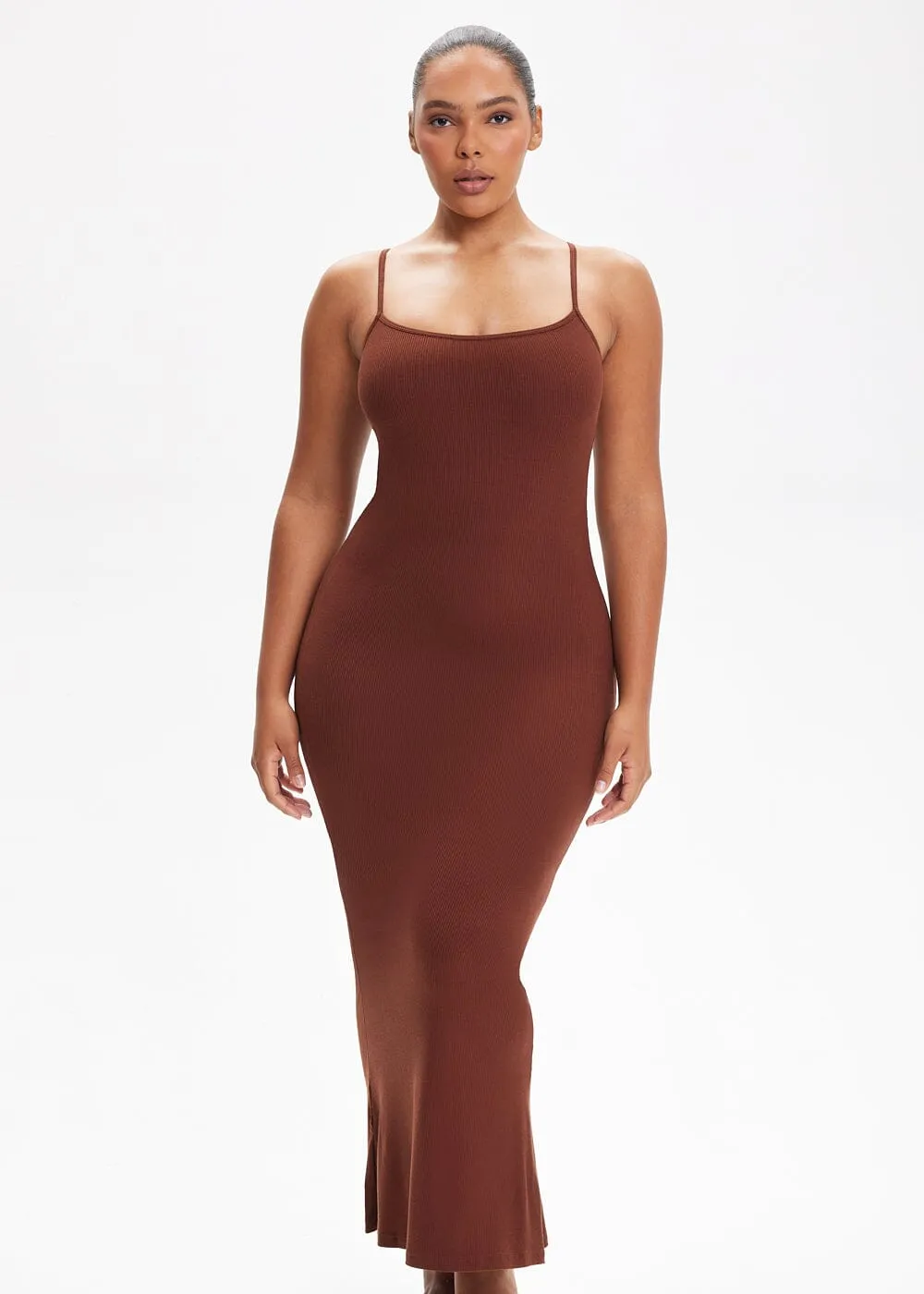 SecretSculpt Spaghetti Strap Midi Dress