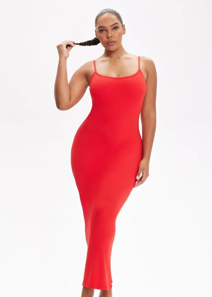 SecretSculpt Spaghetti Strap Midi Dress