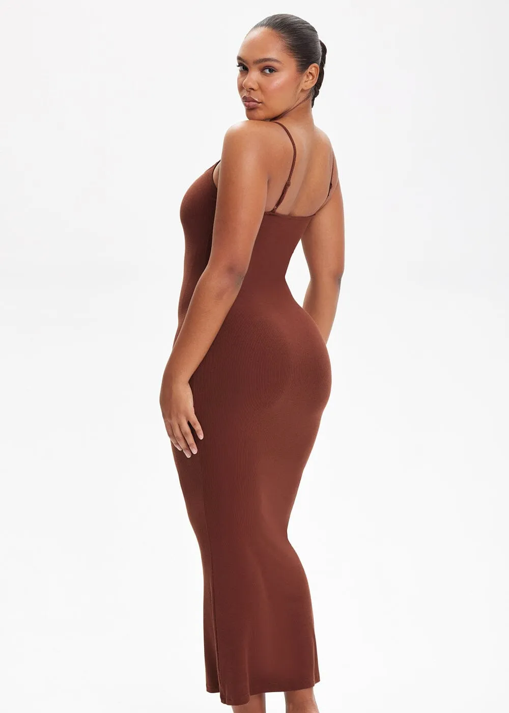 SecretSculpt Spaghetti Strap Midi Dress