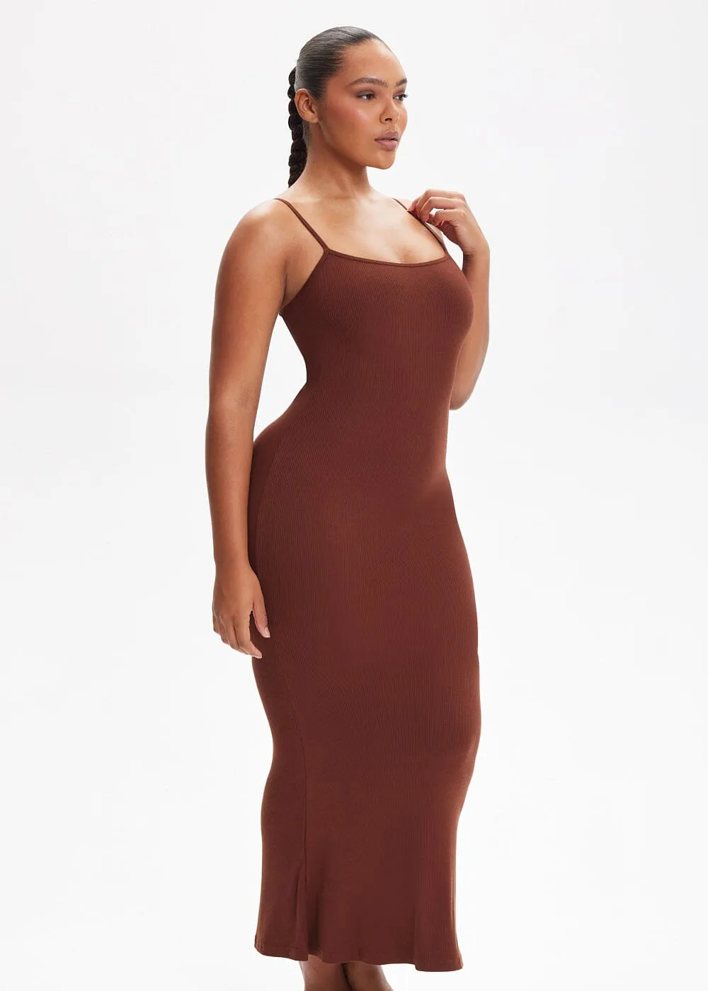 SecretSculpt Spaghetti Strap Midi Dress