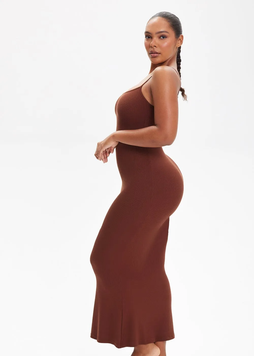 SecretSculpt Spaghetti Strap Midi Dress