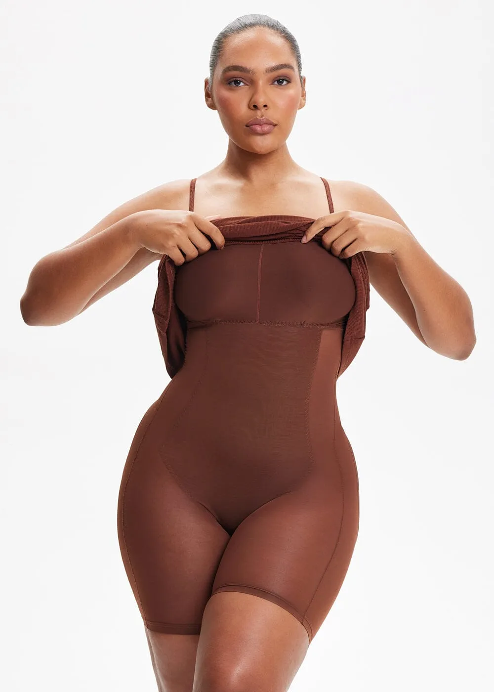 SecretSculpt Spaghetti Strap Midi Dress