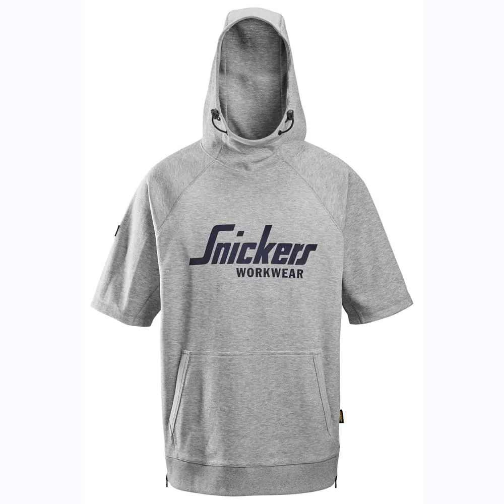 Snickers 2850 Logo Short Sleeve Hoodie Sweatshirt