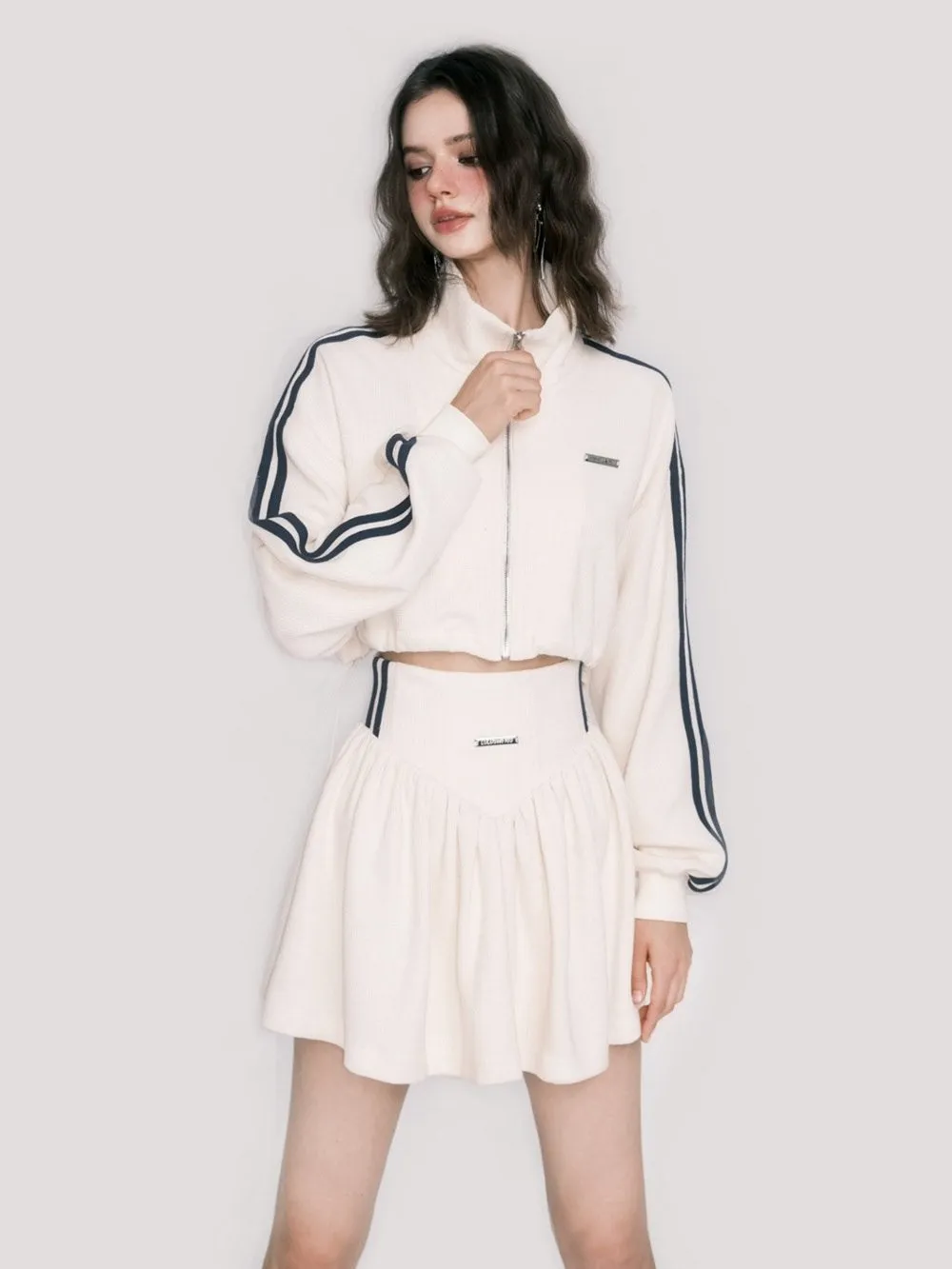 Sporty Casual Tops And Skirt Collection