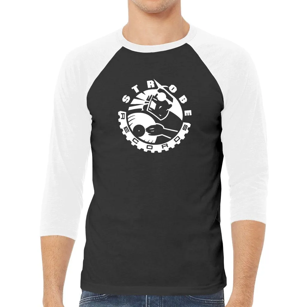 Strobe Records Classic Unisex 3/4 Sleeve Baseball Tee