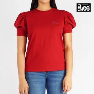 Stylistic Mr. Lee Ladies Basic Tees Round Neck for Women Trendy Fashion High Quality Apparel Comfortable Casual Top for Women Relaxed Fit 144128-U (Red)