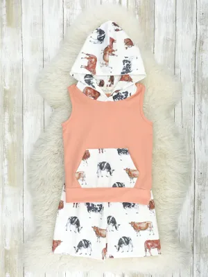 Tan Cow Hoodie Outfit