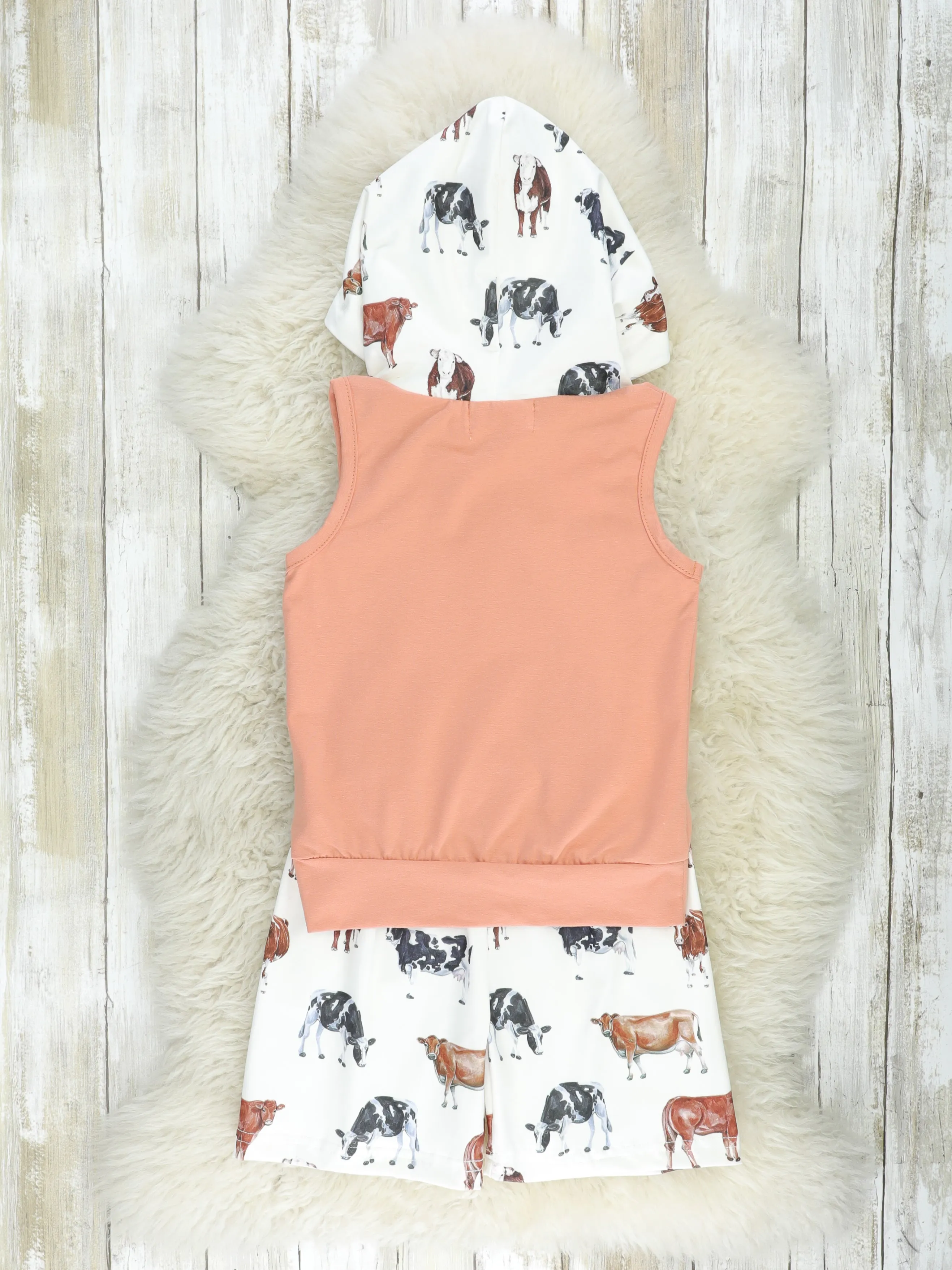 Tan Cow Hoodie Outfit