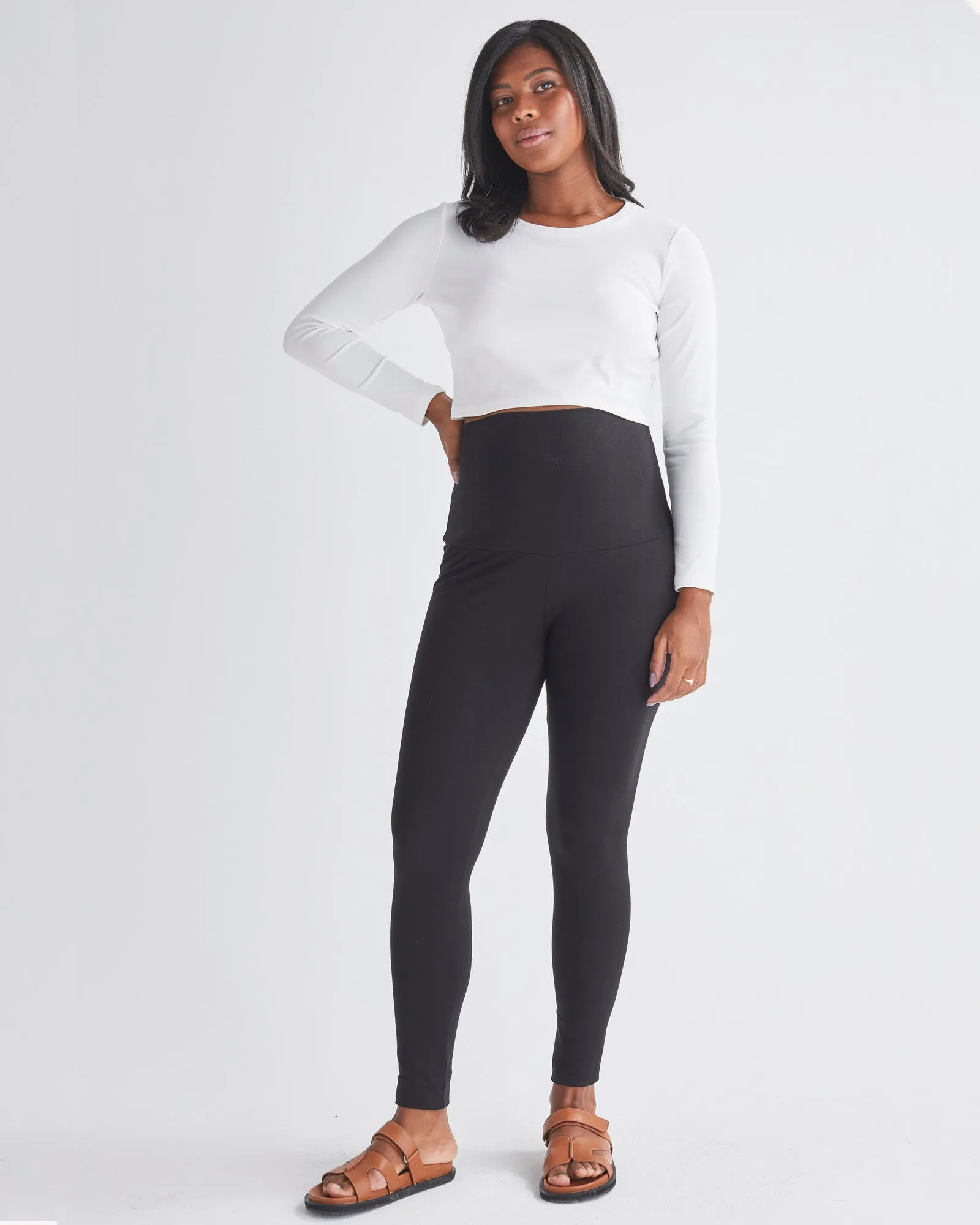 Tessa Bamboo Winter Weight Maternity Legging - Black