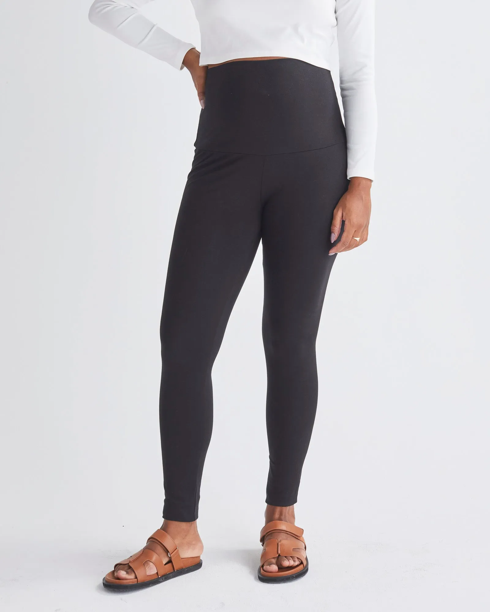 Tessa Bamboo Winter Weight Maternity Legging - Black