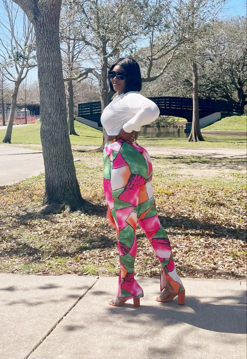 The "Passion Fruit" Split Hem Leggings