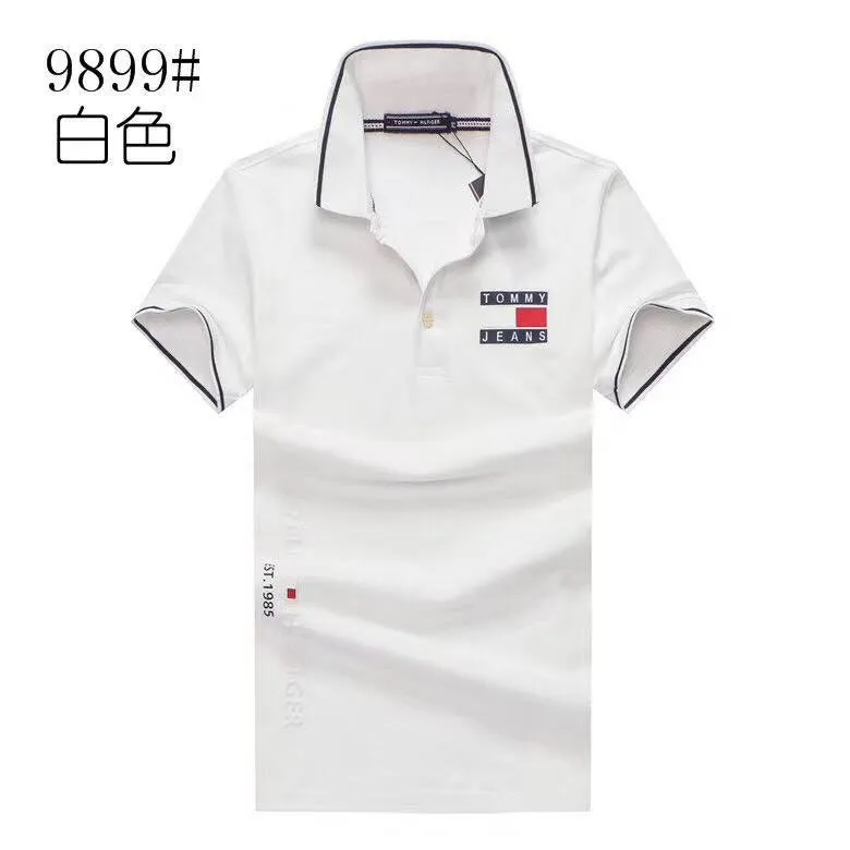 Tommy Hilfiger Printed Design Plain White Polo Shirt