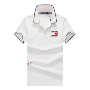 Tommy Hilfiger Printed Design Plain White Polo Shirt