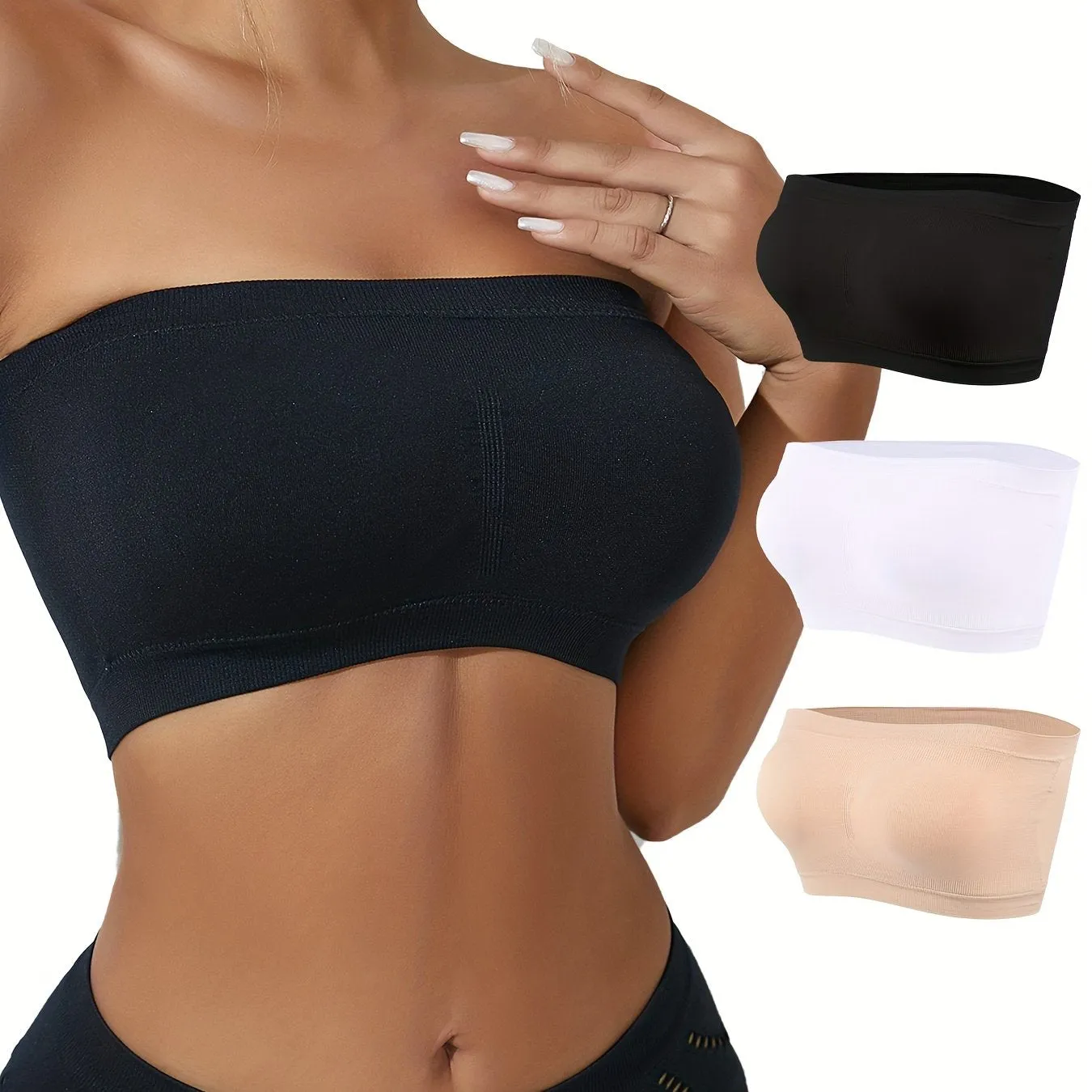 Ultimate Comfort Shoulderless Strapless Bra for Women  3 Pcs