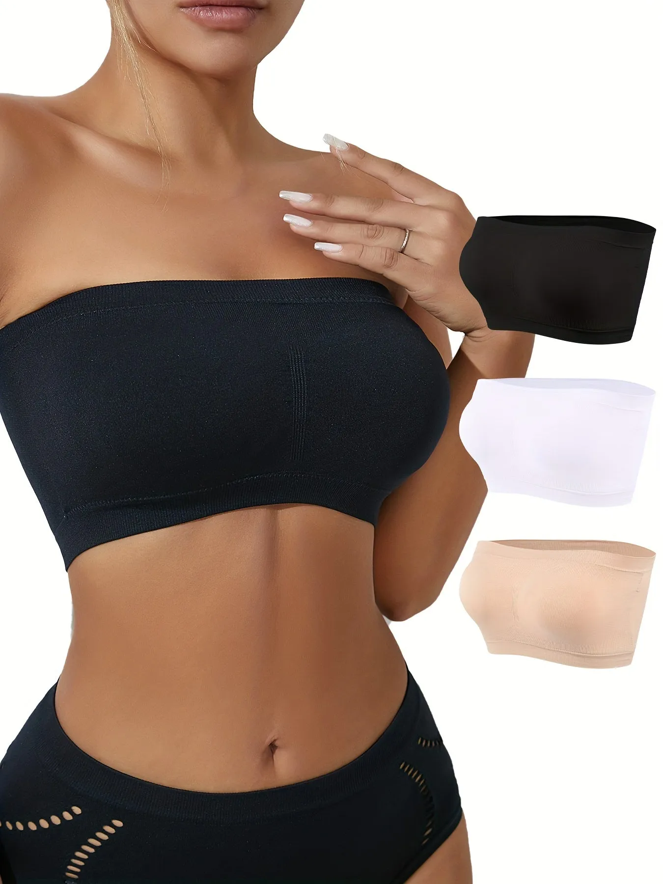 Ultimate Comfort Shoulderless Strapless Bra for Women  3 Pcs