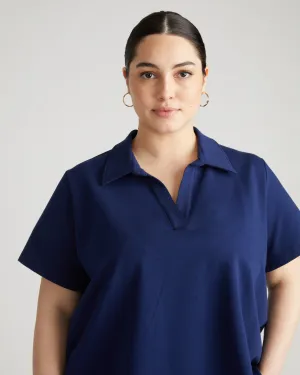 Varsity French Terry Polo Top - Cenote