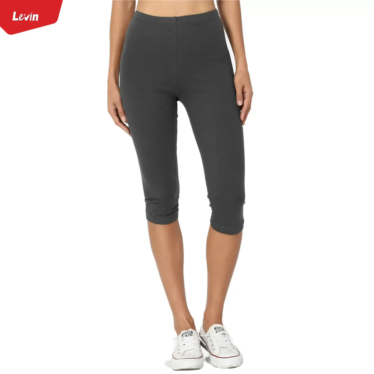 Women's 3/4 Basic Cotton Capri Leggings