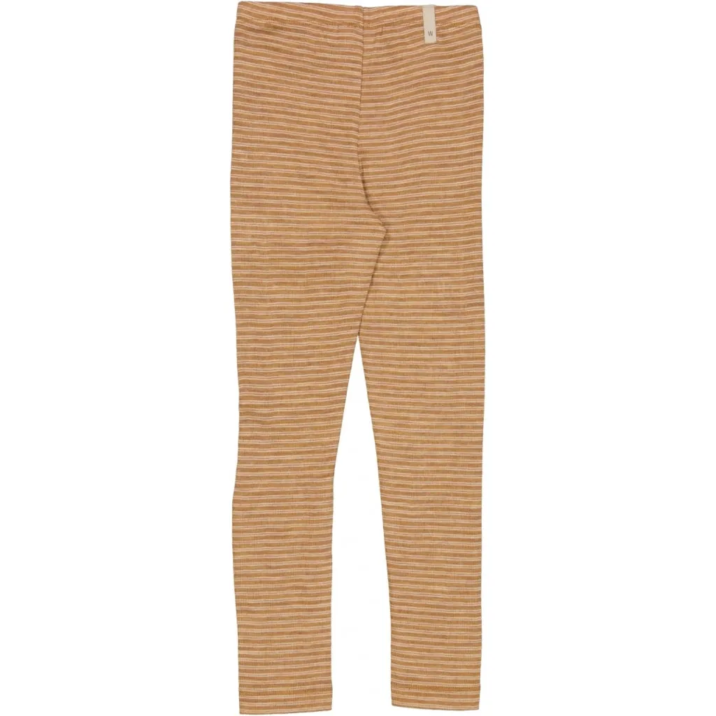 Wool Leggings - clay melange wool stripe