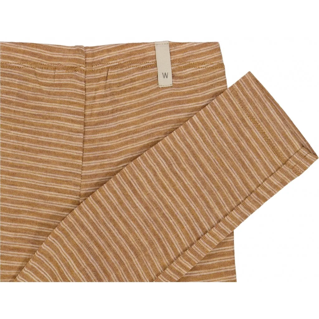 Wool Leggings - clay melange wool stripe