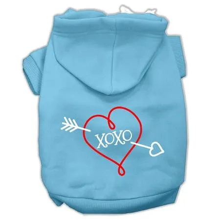 Xoxo Screen Print Pet Hoodies Baby Blue Size Sm (10)